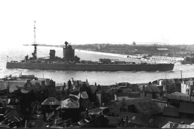 Royal Navy’s HMS Nelson Demonstrates Her Unique ‘All-Forward’ Design, Mounting Nine Massive 16-Inch Guns — Upon Launch She Carried the Heaviest Broadside of Any Warship in the World, a Record-Holding Distinction Maintained Until 1941 When the Imperial Japanese Navy’s Mighty Yamato Finally Surpassed Her Unmatched Firepower.