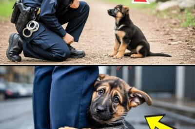 A Tiny, Shivering Puppy Wouldn’t Stop Chasing a Police Officer Down the Street — But When the Officer Finally Understood the Heartbreaking Reason Behind Those Desperate Little Steps, She Couldn’t Hold Back the Tears and Knew She Had to Act Immediately