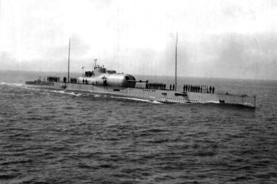 The French submarine Surcouf was armed with an impressive array of weapons, but her mysterious disappearance in the Caribbean Sea on the night of February 18/19, 1942, has never been fully explained.  Some speculate a collision with the U.S. freighter Thompson Lykes may have caused the loss, but no definitive cause has been confirmed. Named after famed French privateer Robert Surcouf, she was the largest submarine in the world at the time, a title she held until 1944 when Japan’s I-400 class submarine aircraft carriers eclipsed her in size.