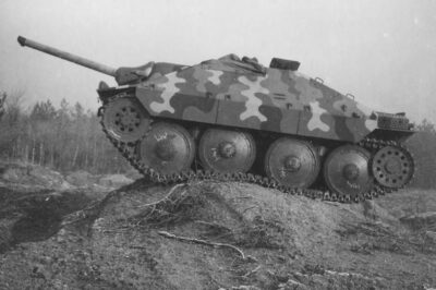 An ST-I, the Czech version of the Jagdpanzer 38(t) made from unfinished and salvaged vehicles. Ironically, the Jagdpanzer 38(t) was based on the Panzer 38(t), which was a Czech-designed tank.