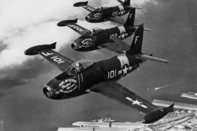 North American FJ-1 Fury a carrier capable fighter aircraft that would evolve into the XP-86, which of course became the F-86 Sabre.  First flight of the Fury was November 27th, 1946. Introduction to service was 2 years later in 1948. 33 total were built and she would serve until 1953.