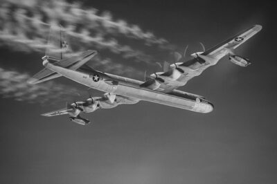 The Convair NB-36H, the first aircraft to fly with an operating atomic reactor onboard, August 6, 1956.