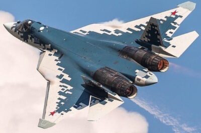 Based on the image, the aircraft is a Sukhoi Su-57