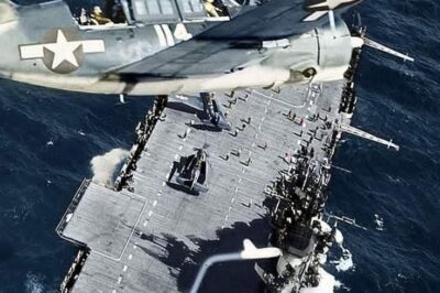 SB2C “Helldiver” bombers returning to USS Hornet (CV-12) after attacking Japanese ships. January, 1945