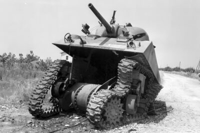 Destroyed M4 in Borgo Sabotino, Italy. May, 1944.