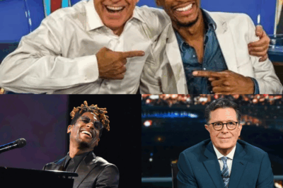 CBS Claims Stephen Colbert’s Departure Is Just Business, but Fans Smell a Cover-Up: As The Late Show Faces a 2026 Curtain Call, Conspiracy Theories Explode, Jon Batiste Drops a Bombshell About “Big Money” Silencing Bold Voices, Jon Stewart and David Letterman Raise Eyebrows, Political Satire May Be Too Hot for Corporate Hands, and Now the Internet Wants to Know — Is This the Death of Truth in Late-Night Television or the Beginning of a Much Darker Media War?