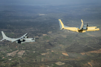 EADS CASA C-295 a twin-turboprop tactical military transport aircraft manufactured by Airbus Defence and Space in Spain, and Indonesian Aerospace in Indonesia as CN-295.