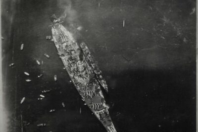 Aerial photo of USS Missouri at anchor in Tokyo Bay during Japan’s surrender ceremony, September 2, 1945.