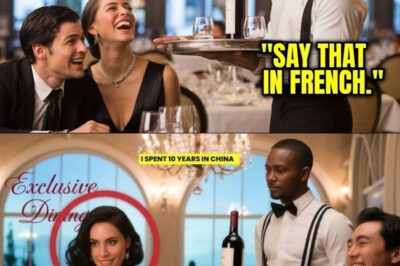 A billionaire mocked a waiter in perfect Parisian French, never suspecting he was talking to a former diplomat working to pay off student loans. The waiter’s calm, surgically precise reply didn’t just leave him speechless—it taught him a brutal lesson about the brilliant minds you underestimate.