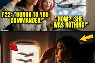 The wealthy passengers in first class openly mocked a quiet woman’s simple clothes, assuming she didn’t belong. Their laughter turned to stunned silence when two fighter jets suddenly flanked the plane, and the captain announced the military escort was for her, revealing an identity they couldn’t comprehend.