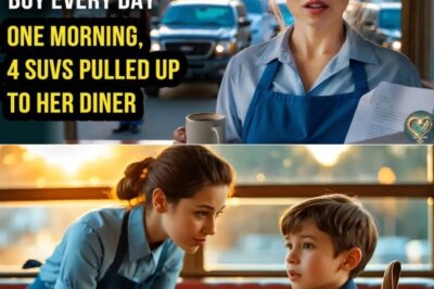 You Won’t Believe What Happened When a Silent Boy Was Secretly Fed by a Waitress—Then, One Morning, FOUR Black SUVs Showed Up and Turned Everything DARKER Than You Imagined…