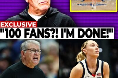 Sh0ckwaves in Women’s Basketball: Geno Auriemma EXPLODES in Fury and STORMS OUT After Just 100 Fans Show Up to Support Paige Bueckers — Coach Calls the Pathetic Turnout an ‘INSULT’ and Demands Answers in Stunning Scene That Leaves the Sports World Stunned and Outraged