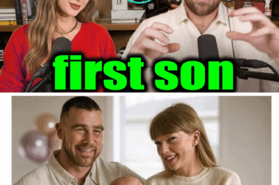 Travis Kelce & Fiancé Taylor Swift reveal adorable baby boy for first time on New Heights Podcast BB