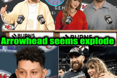Patrick Mahomes excitedly interviews Travis Kelce & Fiancé Taylor Swift after Chiefs’ win Raiders BB