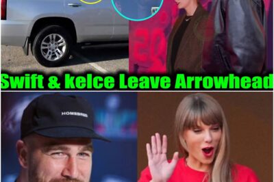 Fans Can’t Stop Talking: Taylor Swift and Fiancé Travis Kelce Spotted Leaving Arrowhead Stadium Together After Chiefs’ Dramatic Win Over Raiders — What She Whispered to Him in the Tunnel Has Everyone Wondering What’s Next for the Power Couple!