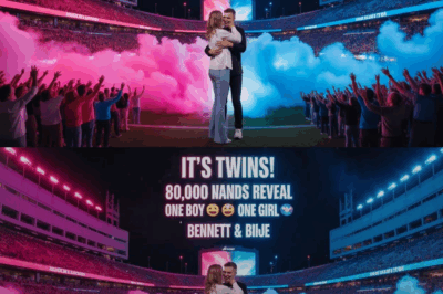 They’re Having TWINS — 80,000 Fans Watch Stadium Lights Turn Pink AND Blue BB