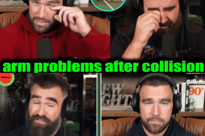 Travis Kelce gets emotional after accidentally revealing his injury to Jason Kelce on Podcast BB