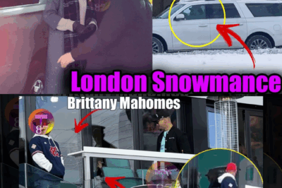 cozy moment! Taylor & Travis holding hands in the falling snow during London Date night BB